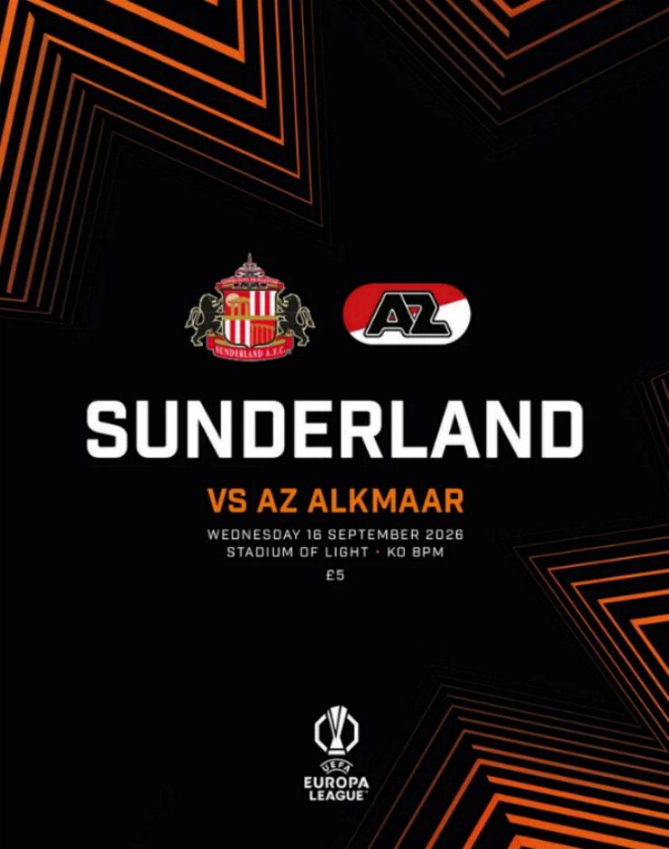 2026/27 EUROPA LEAGUE - SUNDERLAND v AZ ALKMAAR
